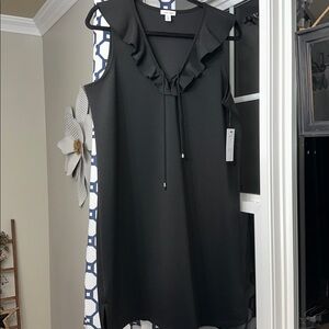 Sz. L🇨🇦⭐️Tribal Black Sleeveless V Neck Ruffle A Line Dress.